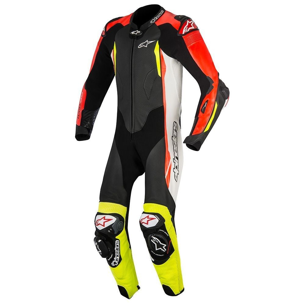 ALPINESTARS GP TECH V2 1PC LEATHER SUIT - TAC: Black White Red Yellow Fluo